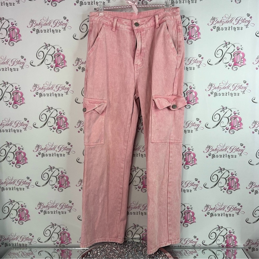Cider pants jeans denim light pink wash Blush Pink Denim Pants